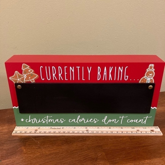 NEW WOODEN CURRENTLY BAKING CHALKBOARD SIGN - Picture 2 of 6